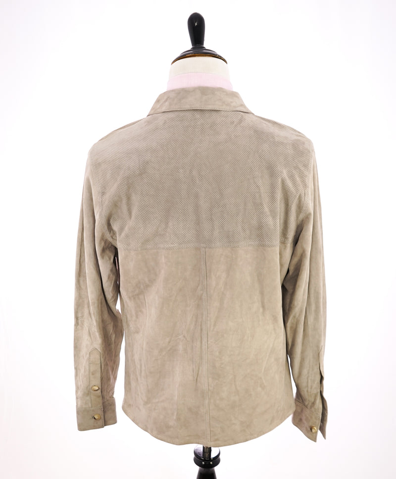 CORNELIANI - ID Lambskin Suede Leather Shirt Jacket / Blazer Beige - 40R