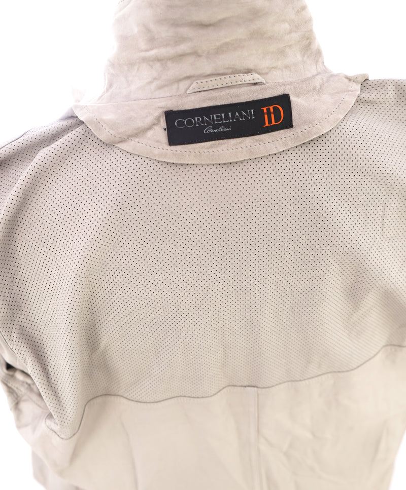CORNELIANI - ID Lambskin Suede Leather Shirt Jacket / Blazer Beige - 40R