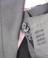 GABARDINE -  Unlined MOP Functioning Buttons ITALY Gray Suit - 44R