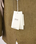ARMANI COLLEZIONI -  "G Line" Pure Linen Khaki Gold 2-Button Suit - 38R