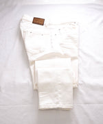 BELSTAFF - White/Ivory Motto Jeans W Suede Logo Patch - 30W