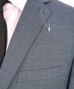 SAKS FIFTH AVENUE - Melange Blue & Green 2-Button Trim Fit Suit - 40R