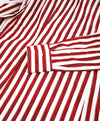 ELEVENTY - Pure Cotton Red & White Broad Stripe Button Down Shirt - M