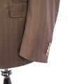 ISAIA - Brown & Blue Stripe CORAL PIN Suit With Logo Detailing - 42R