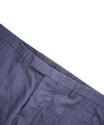 ARMANI COLLEZIONI - Blue & Gray Basket Check Flat Front Dress Pants - 31W