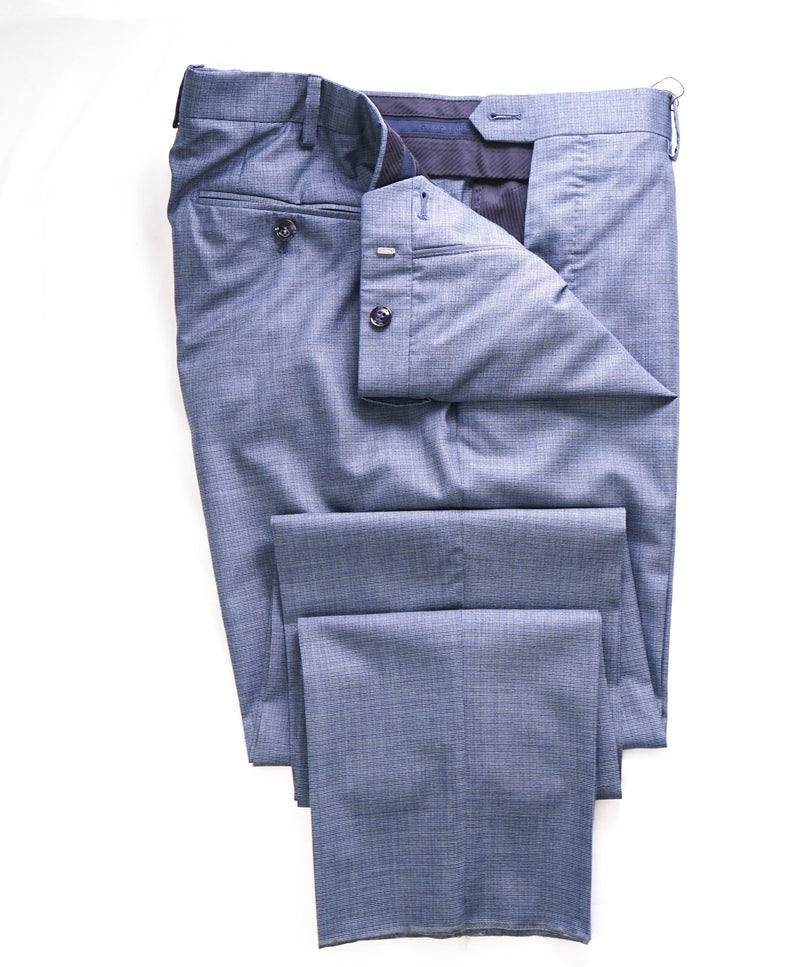 GIORGIO ARMANI - *SILK BLEND* BABY BLUE Check Flat Front Dress Pants - 40W