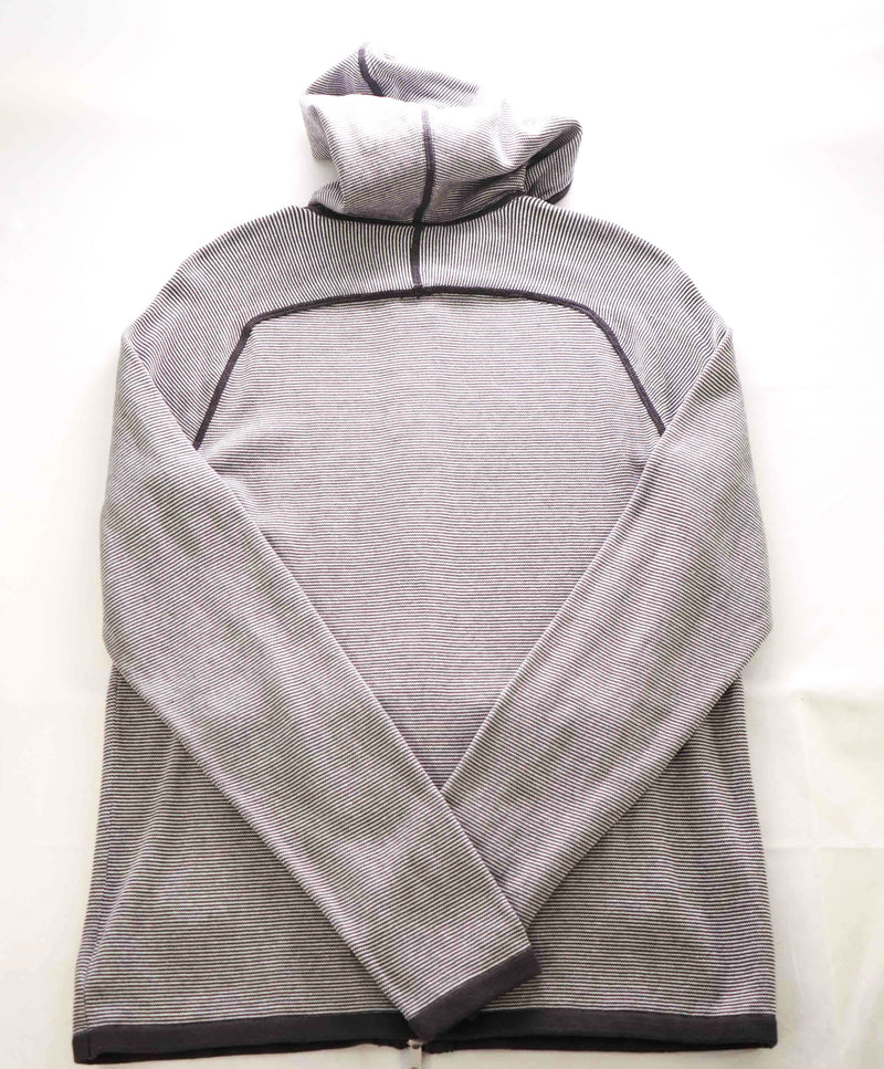 $195 THEORY - *Imperfect* Alt Stripe Cotton Hoodie Sweater - S