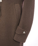 ELEVENTY - Brown Raised Texture Full Length Wool Coat W Metal Bttns - 46US