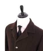 ELEVENTY - Brown Raised Texture Full Length Wool Coat W Metal Bttns - 46US