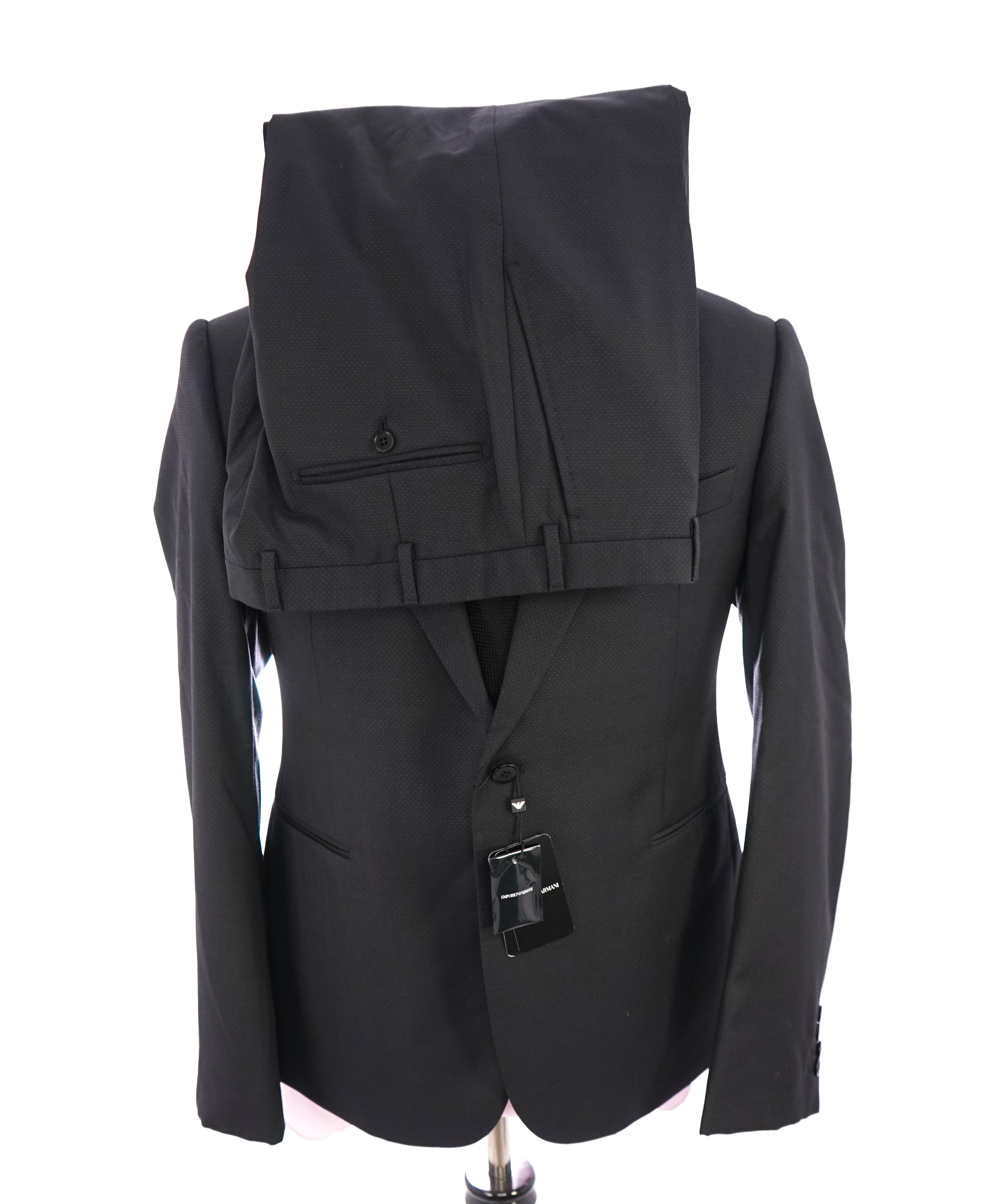 EMPORIO ARMANI -  "M LINE" Drop 8 Made In Italy Geometric 1-Button Suit - 42S
