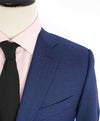 $1,895 CANALI - Blue Micro Houndstooth Check Wool Blazer - 42R