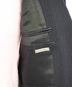 $1,895 CANALI - Gray Blue Stripe "Stretch" Double Vent Wool Blazer - 44L