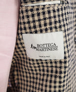 BOTTEGA MARTINESE - Made In Italy Navy & Cream Textured Check Blazer - 38R