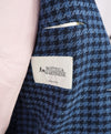 BOTTEGA MARTINESE - LINEN Made In Italy Navy Blue Houndstooth Blazer - 36R