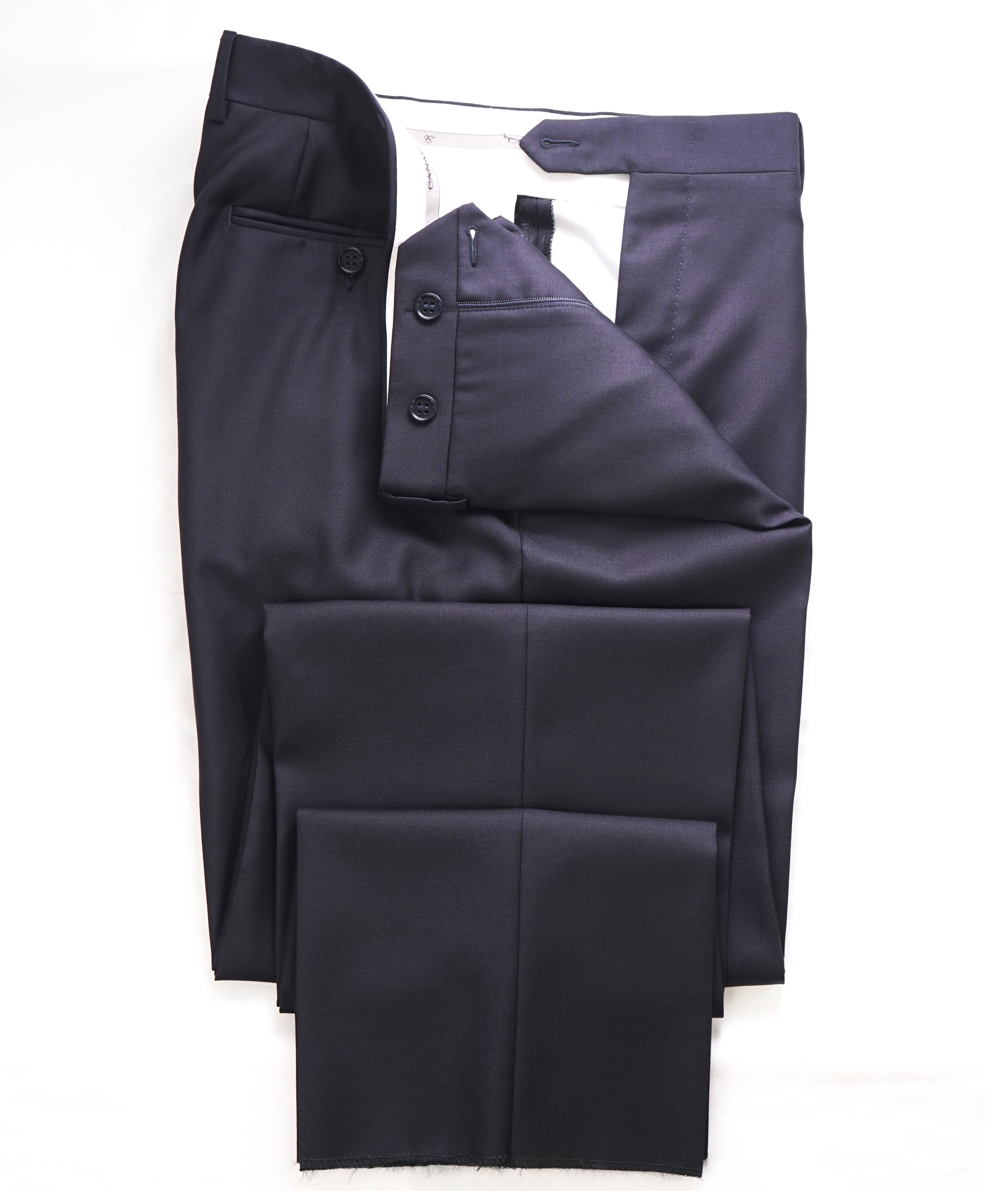 CANALI - Navy Blue *CLOSET STAPLE* Wool Flat Front Dress Pants - 32W