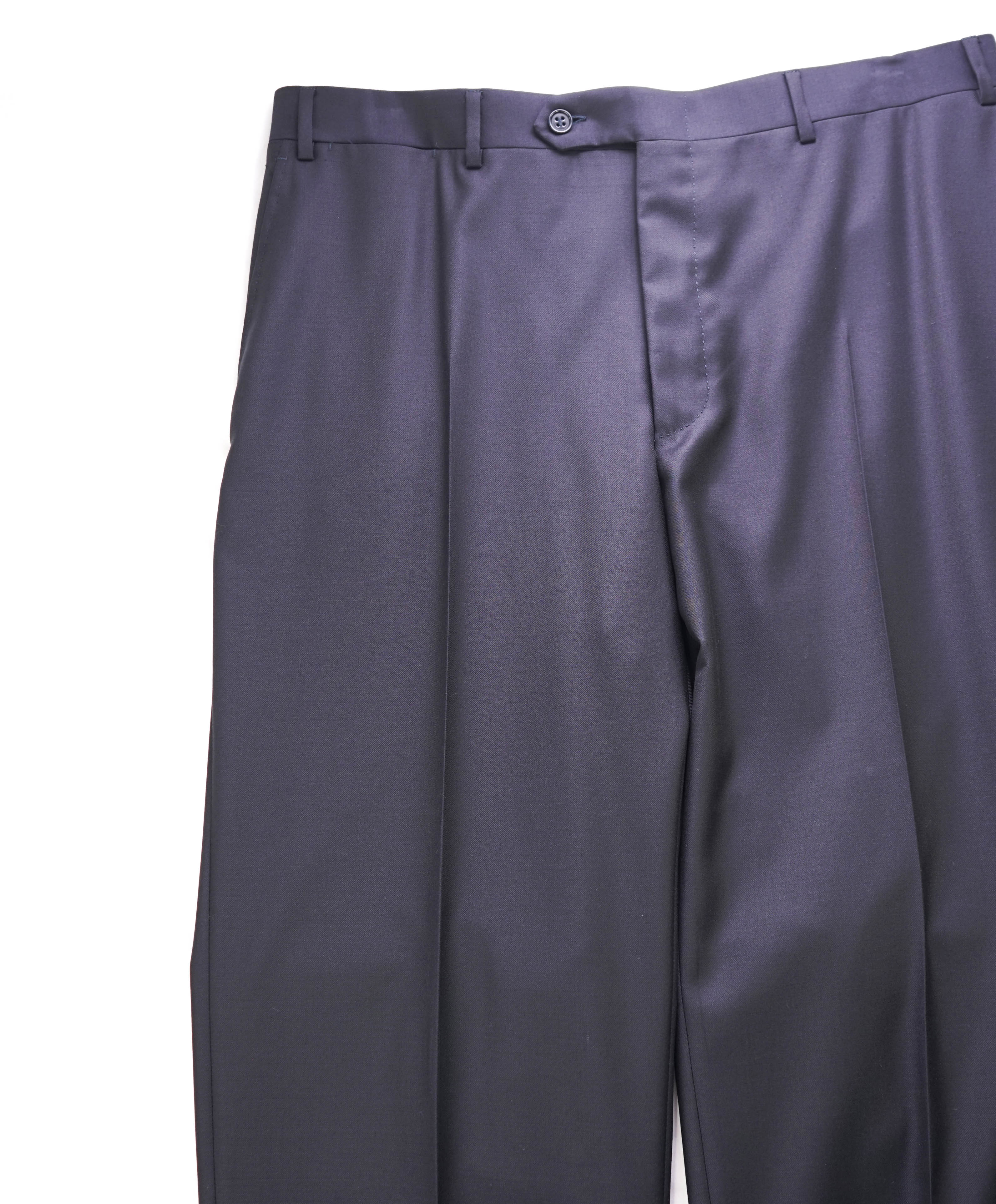 CANALI - Navy Blue *CLOSET STAPLE* Wool Flat Front Dress Pants - 32W