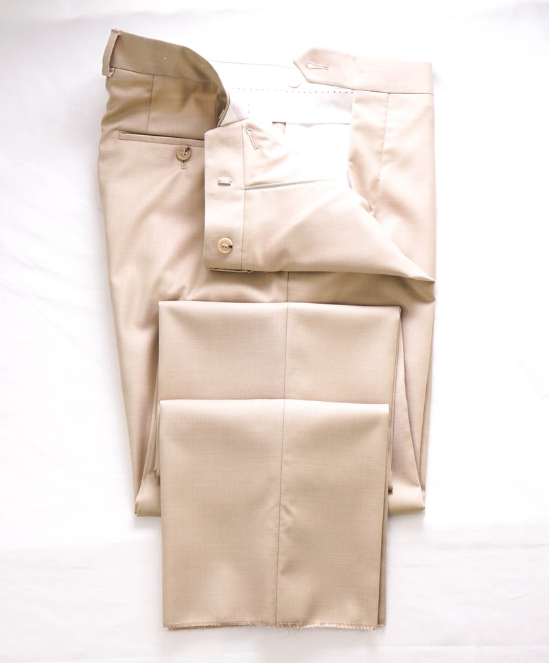 SAMUELSOHN - *PERFORMANCE LYCRA BLEND* Beige Flat Front Dress Pants - 34W