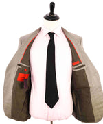 $3,750 ISAIA - Neutral Windowpane *NATURAL BLACK SHEEP* Coral Pin Suit - 40R
