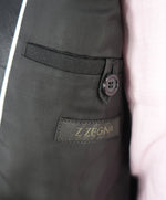Z ZEGNA - Black Textured Fabric W Silk Lapel Drop 8 Wool Tuxedo Suit - 42R