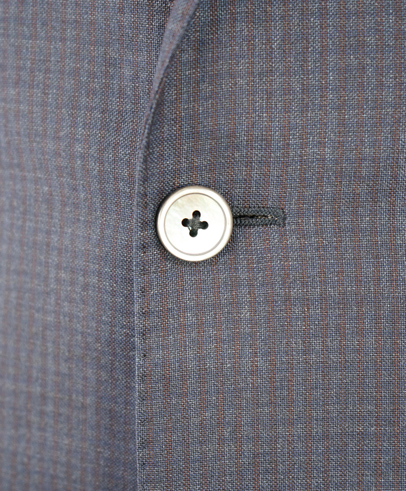 CORNELIANI - Red/Blue Check MOP Button "Super Fine 18,25 Microns" Suit - 44R