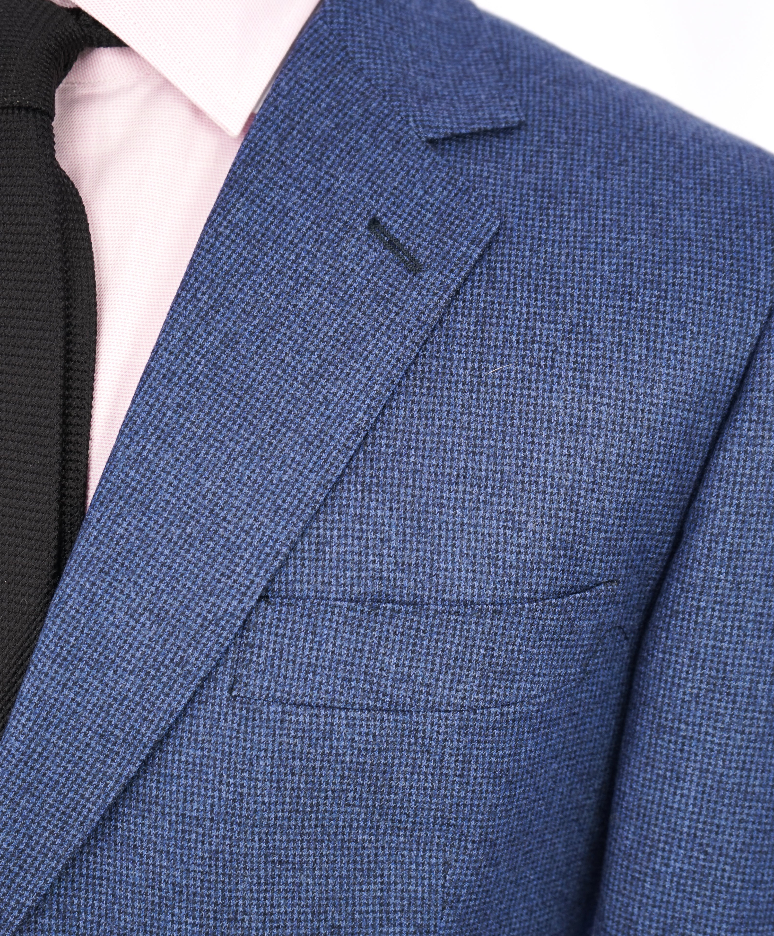 TOMBOLINI - Light Flannel "Vitale Barberis Canonico" Blue Houndstooth Suit - 46R