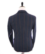 ELEVENTY - *PLATINUM LINE* Blue & Camel Chalk Stripe LINEN/SILK Suit - 40US
