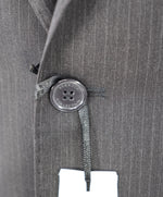 VERSACE COLLECTION - Gray Stripe Wool Suit Logo MOP Buttons  - 42R