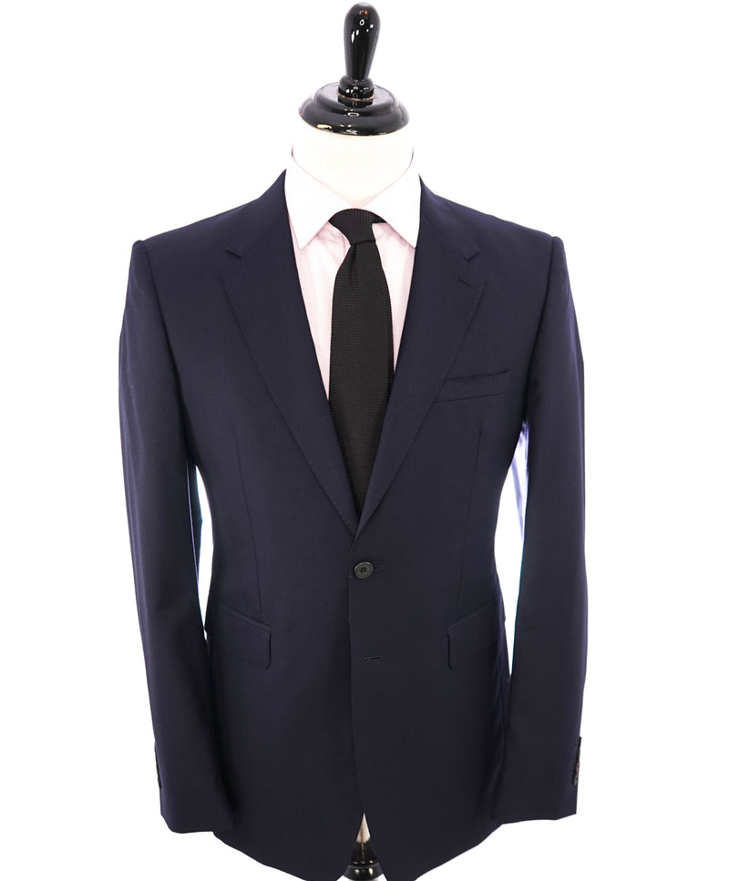 BURBERRY LONDON - Made In Italy Wool Solid Navy "MILBURY" LOGO Suit - 42L