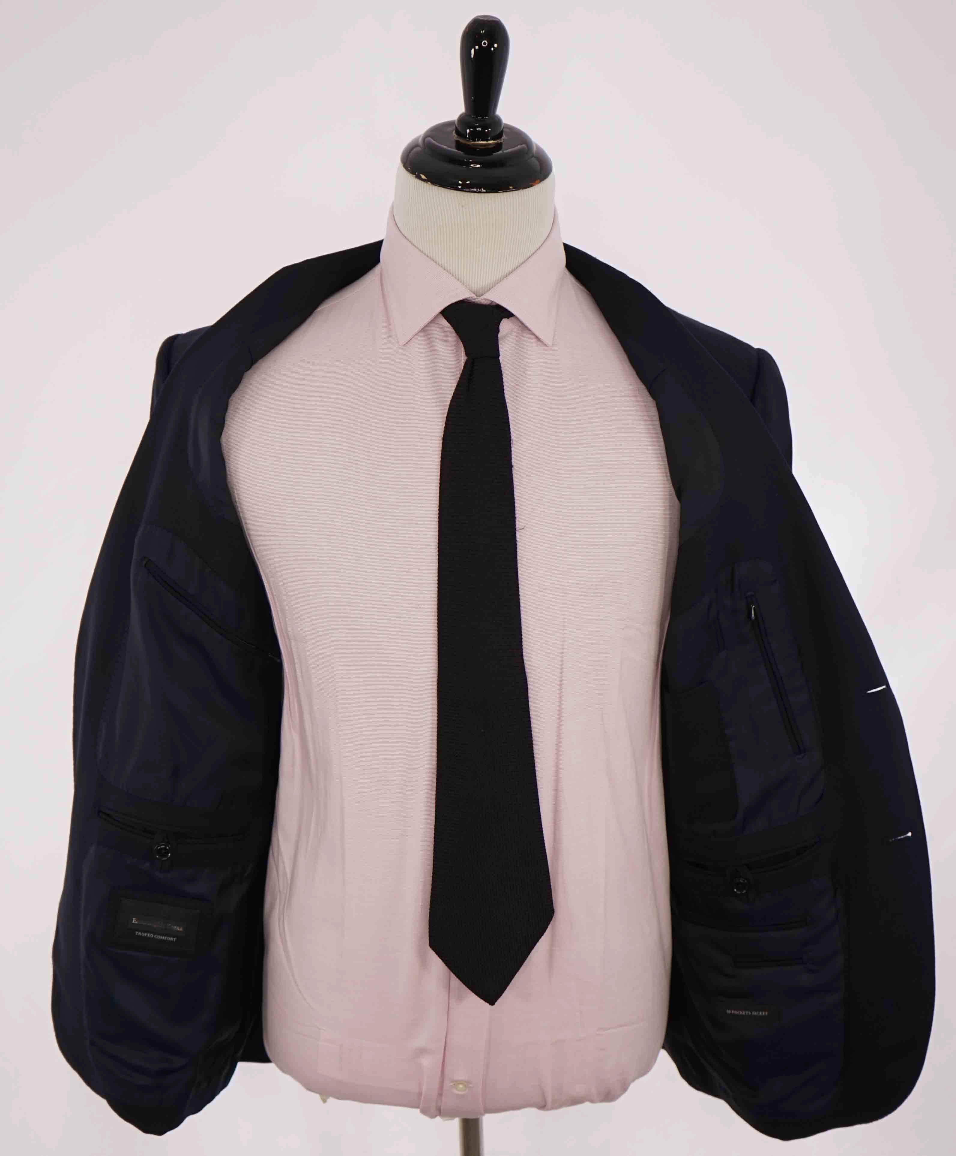 $3,295 ERMENEGILDO ZEGNA - "TROFEO COMFORT" Blue 10 POCKET Blazer - 44R