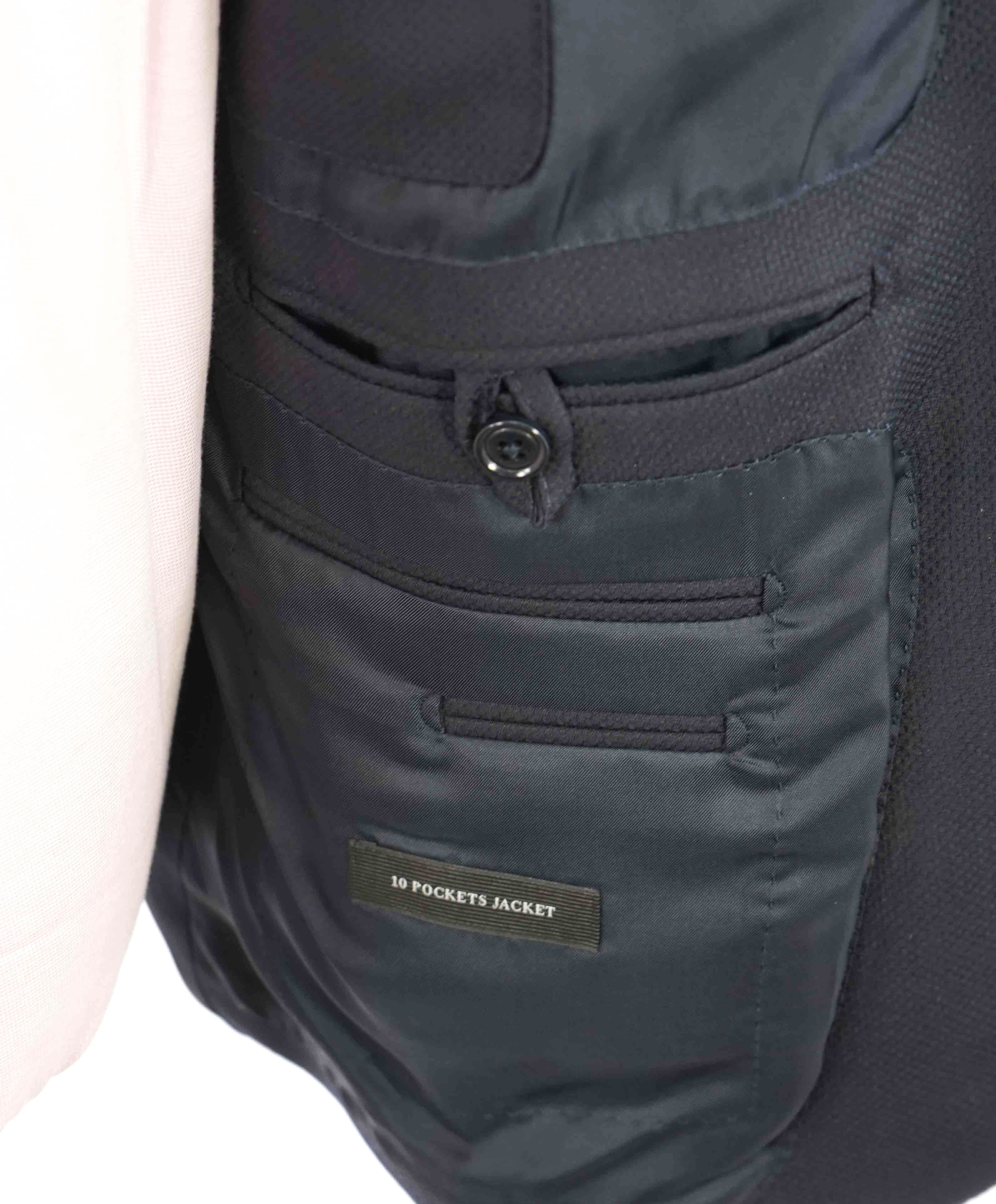 $3,295 ERMENEGILDO ZEGNA - "TROFEO COMFORT" Blue 10 POCKET Blazer - 44R