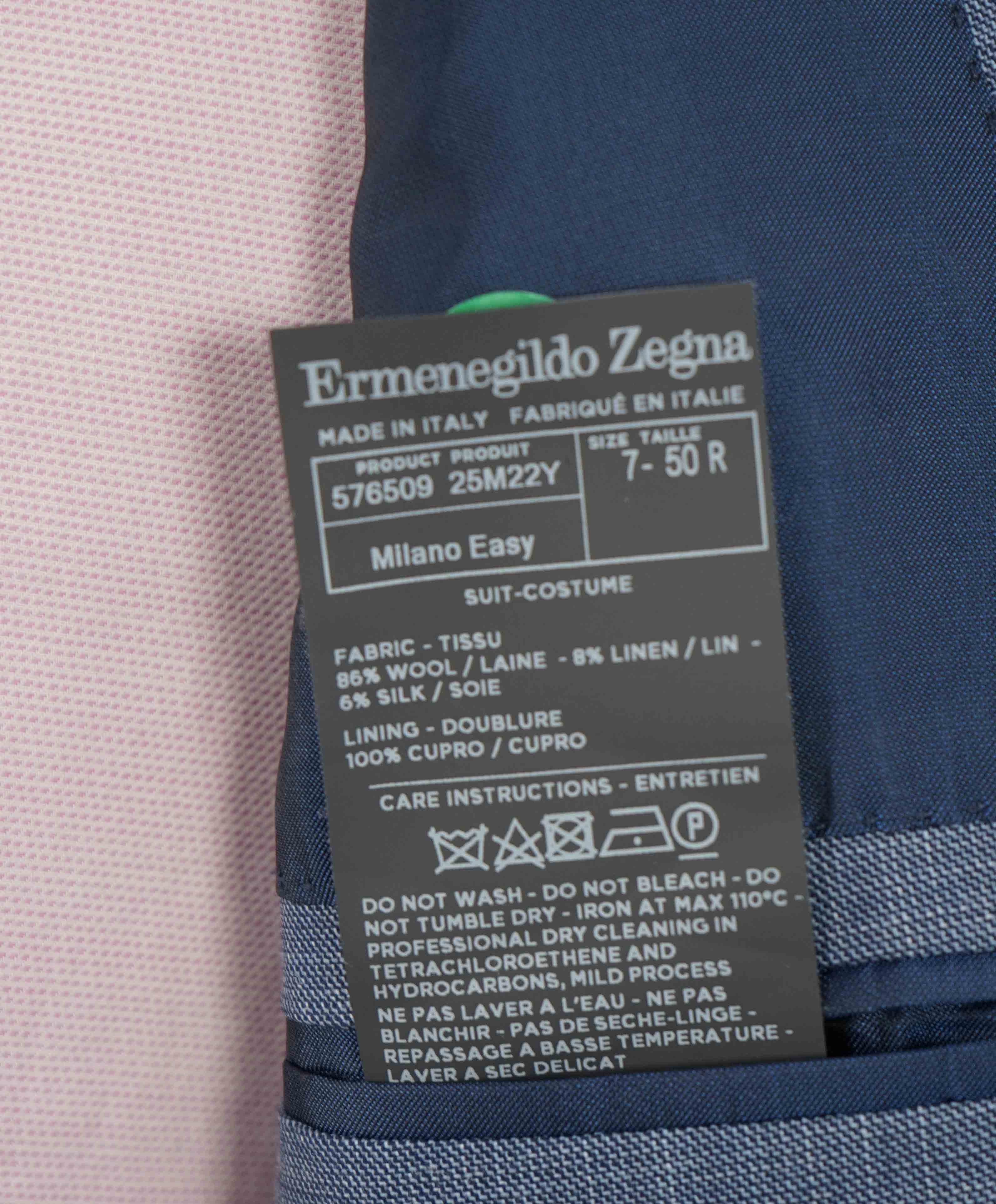 $3,290 ERMENEGILDO ZEGNA- “TORFEO SUMMER” Baby Blue W/SLK/L Blazer- 40R