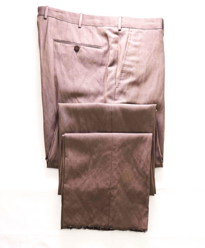 $895 ERMENEGILDO ZEGNA -Wool / Linen "slim" Flat Front Dress Pants- 34W (50EU)