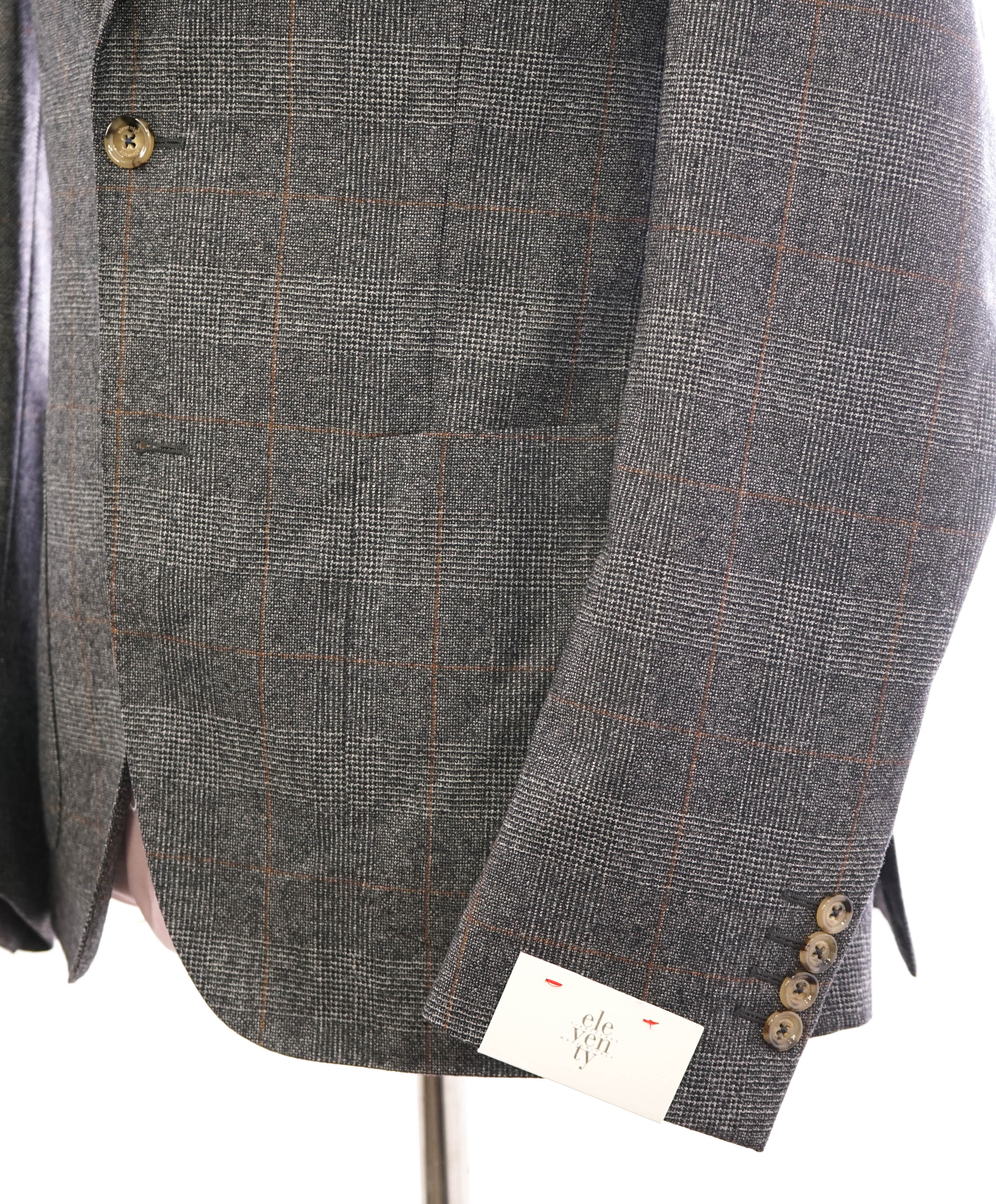 ELEVENTY - Prince of Wales Check Gray & Subtle Brown Blazer - 42 (52 EU)