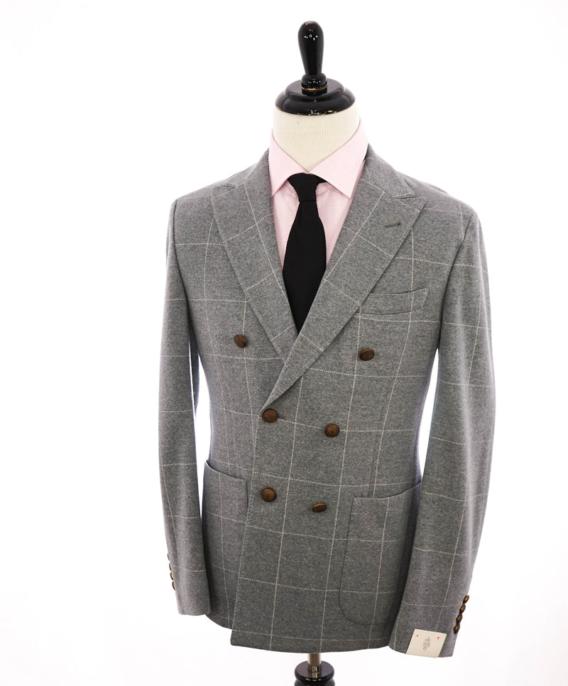 ELEVENTY - Windowpane Gray & Ivory Sweater Jacket Blazer - 40US (50 EU)
