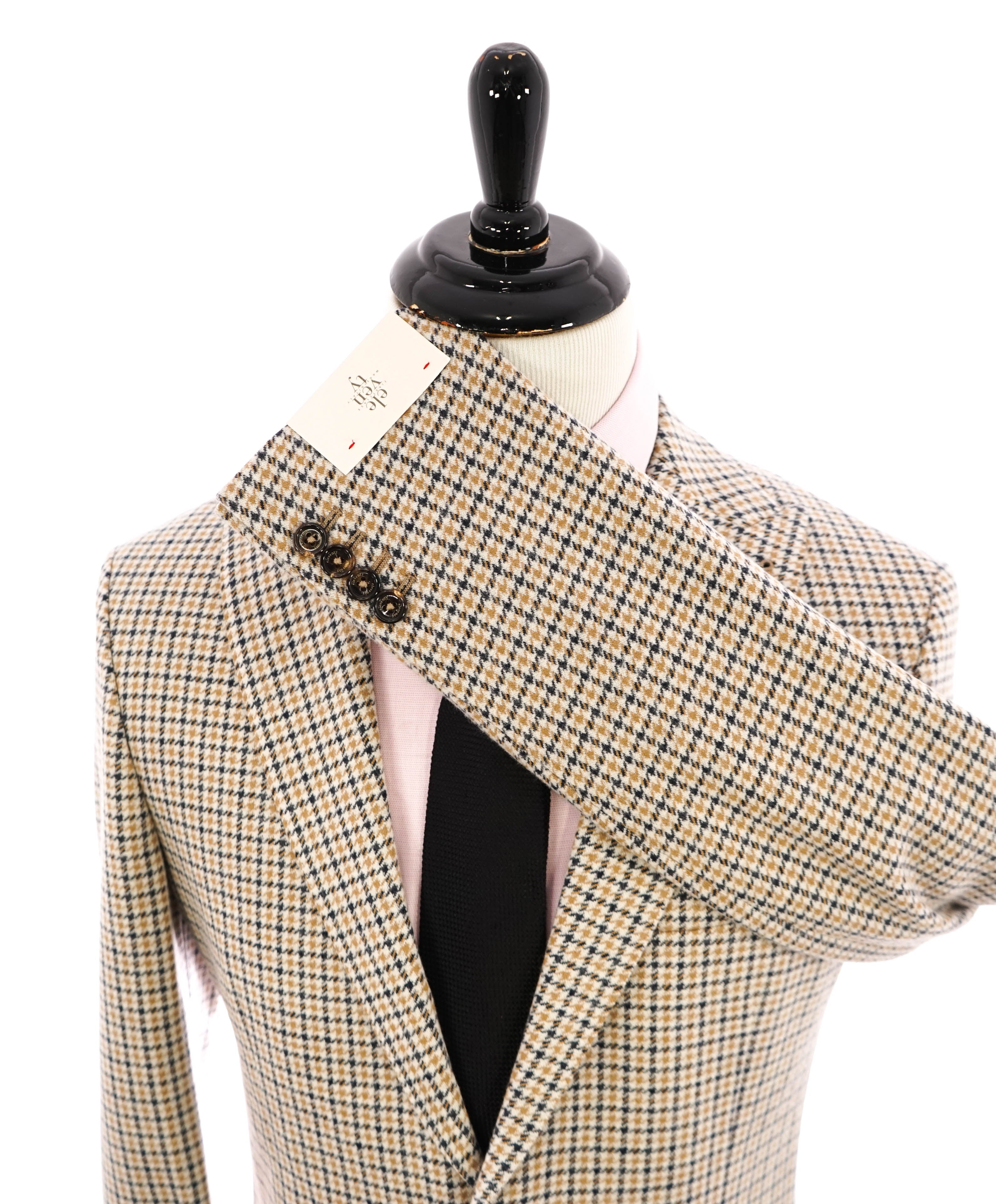 ELEVENTY - Houndstooth Yellow & Gray Patch Pocket Peak Lapel Blazer - 40 (50 EU)