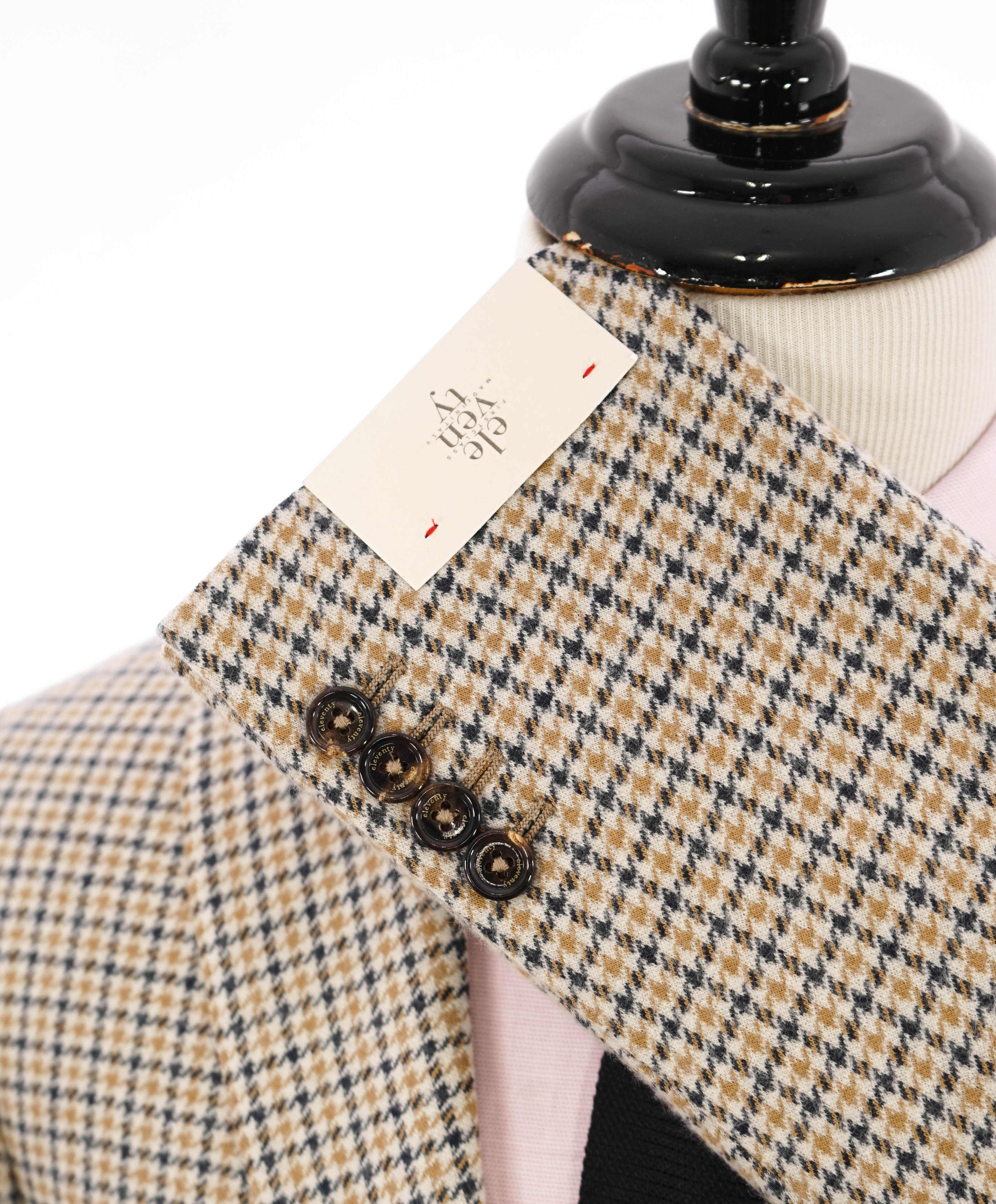 ELEVENTY - Houndstooth Yellow & Gray Patch Pocket Peak Lapel Blazer - 40 (50 EU)