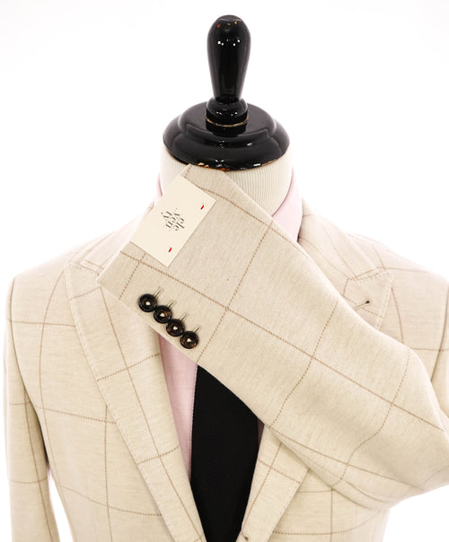 ELEVENTY - Windowpane Beige & Ivory Sweater Jacket Blazer - 40US (50 EU)