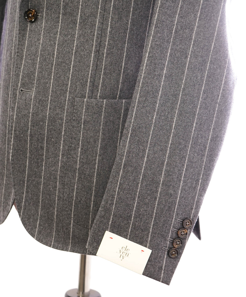 ELEVENTY - "WOOL & CASHMERE" Gray Chalk Stripe Blazer - 40 (50 EU)