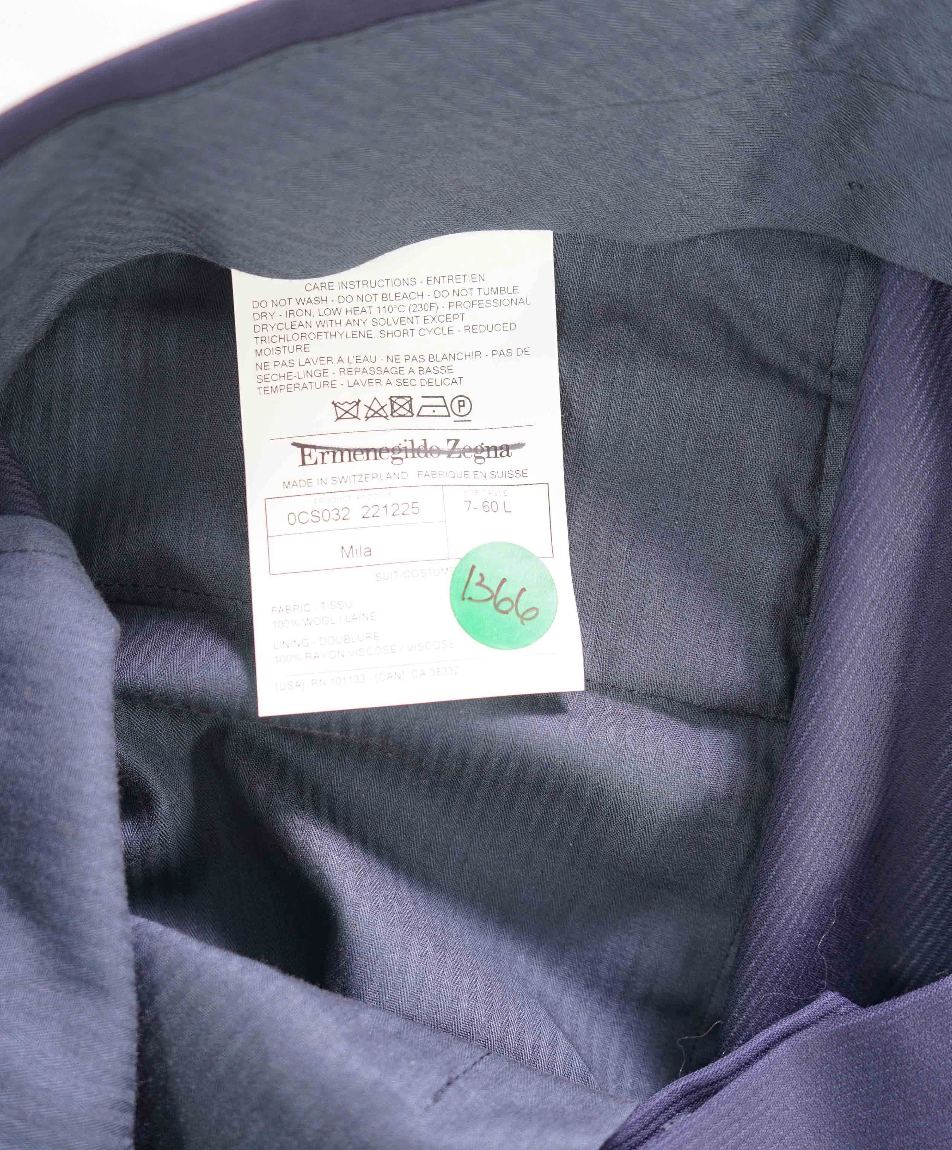 $895 ERMENEGILDO ZEGNA -Navy Blue Textured Premium Dress Pants- 44W (60EU)