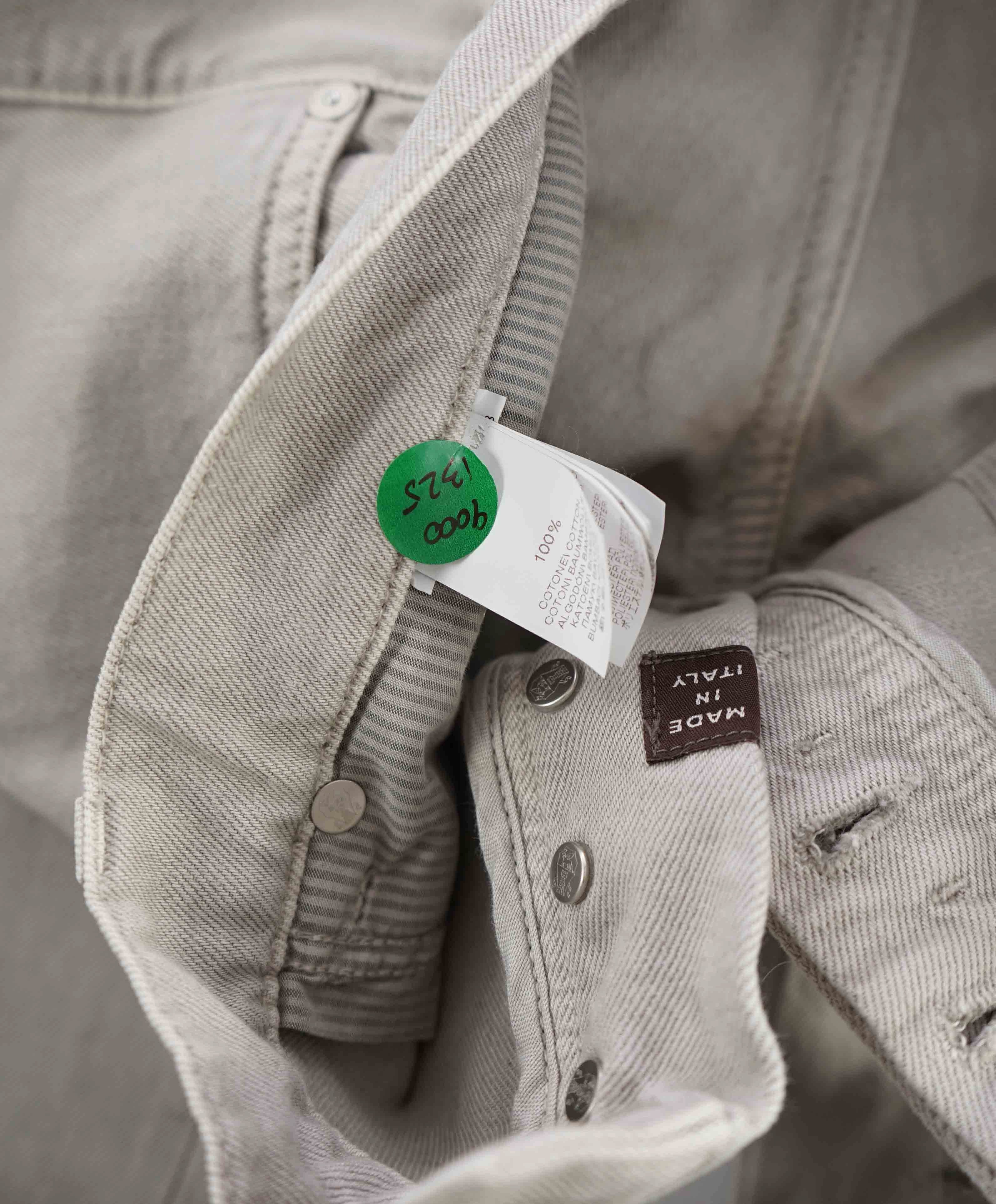 $720 BRUNELLO CUCINELLI -NWD 5-Pocket Beige Jeans Leather Tag- 36W (52EU)