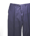 CANALI - Navy Blue Check Plaid Wool Flat Front Dress Pants - 33W