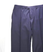 CANALI - Navy Blue Check Plaid Wool Flat Front Dress Pants - 33W