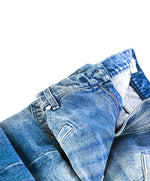 $820 PIERRE BALMAIN - Blue Distressed Biker Jeans *NWD* - 34W