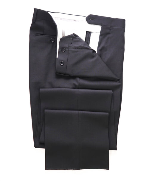 CANALI - *CLOSET STAPLE* Black Flat Front Wool Dress Pants - 32W