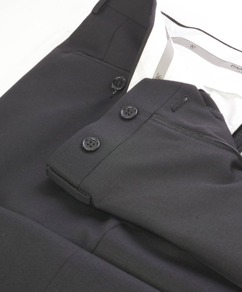 CANALI - *CLOSET STAPLE* Black Flat Front Wool Dress Pants - 32W