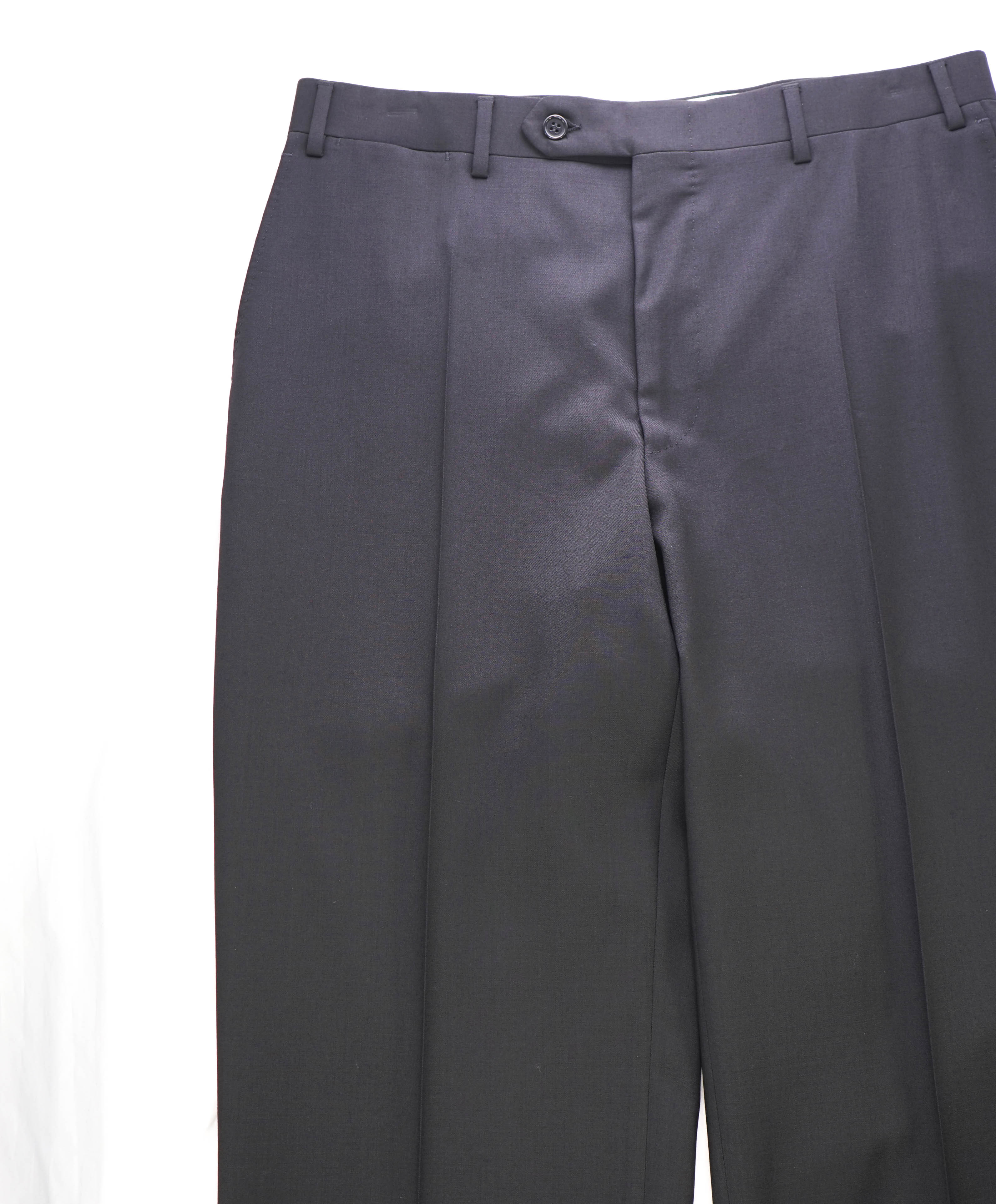 CANALI - *CLOSET STAPLE* Black Flat Front Wool Dress Pants - 32W