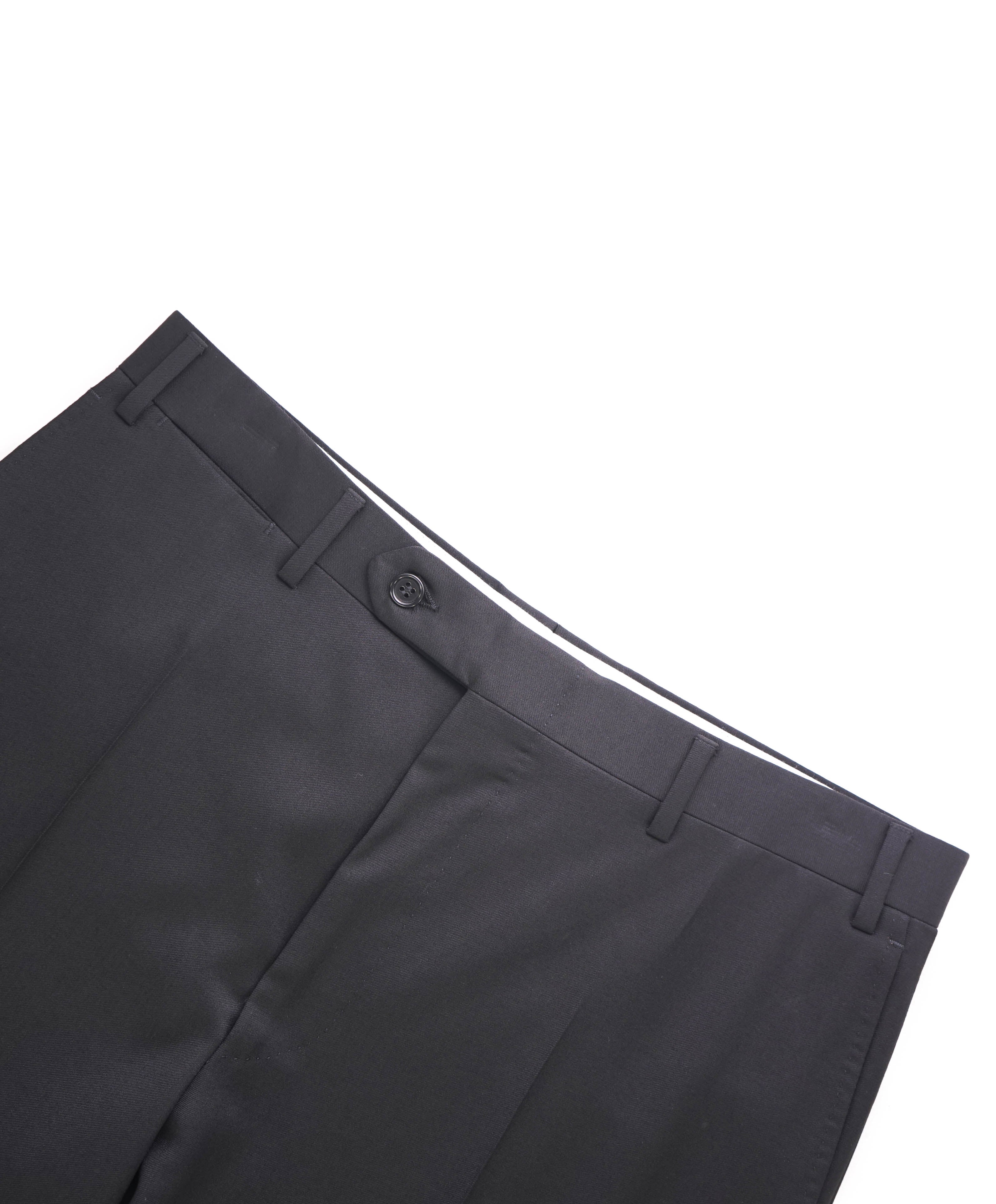 CANALI - *CLOSET STAPLE* Black Flat Front Wool Dress Pants - 32W