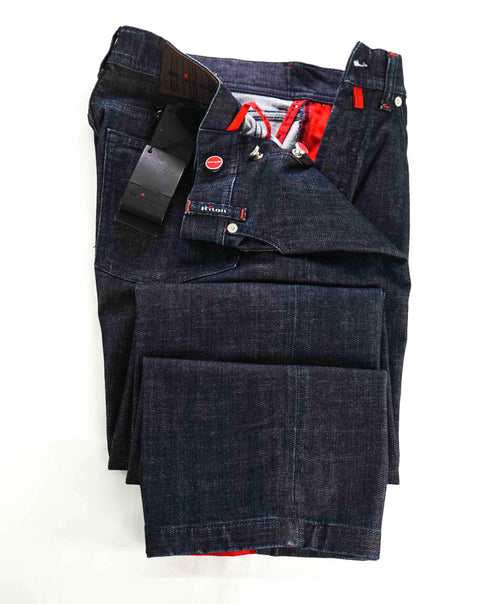$1,395 KITON - LOGO TAG & BUTTONS 5-Pocket Jeans Pants - 32W