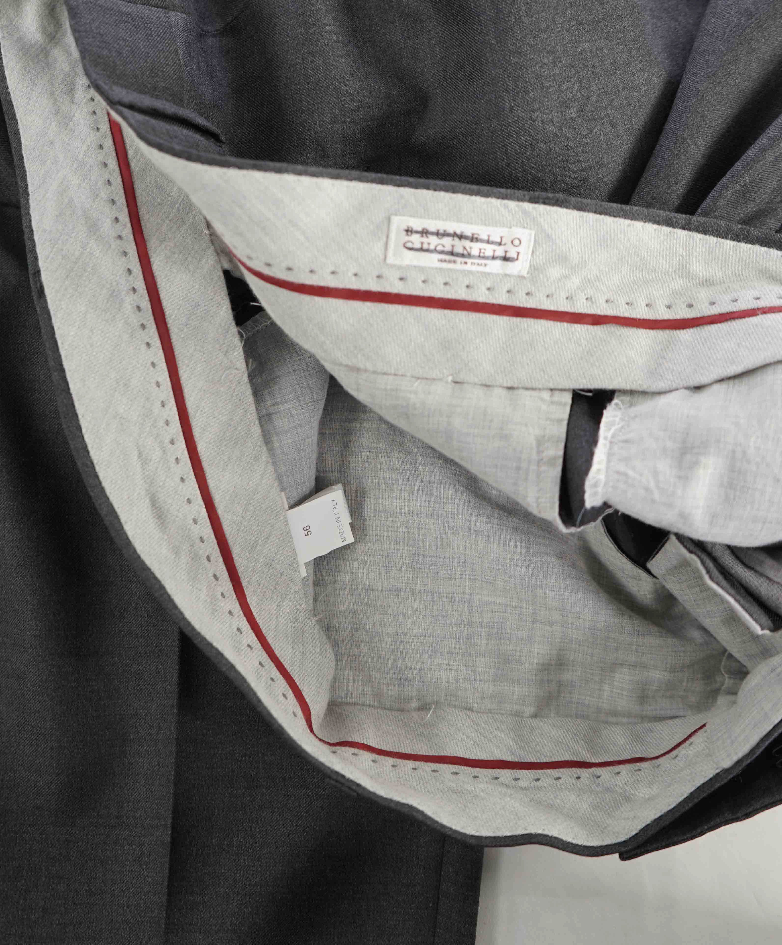 $825 BRUNELLO CUCINELLI - WOOL *CLOSET STAPLE* Gray Dress Pants - 40W