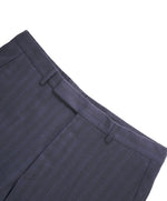 Z ZEGNA - Blue & Gray Check Plaid Flat Front Wool Dress Pants - 32W